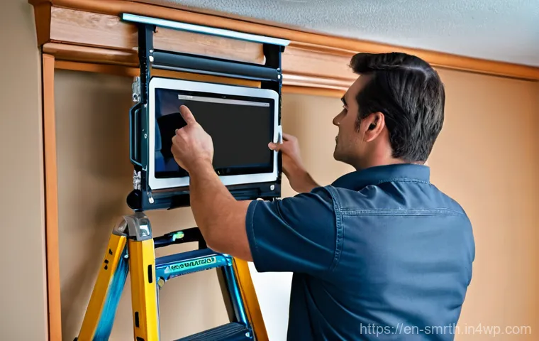 스마트홈 시스템의 설치 시 안전 주의사항 - **Prompt 2: Fortifying the Digital Home Network**
    "A cozy, warm-toned image of an adult woman in...